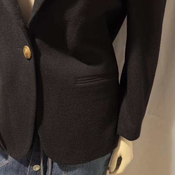 Vintage Black Blazer Wool Classic Preppy Single Breasted Jacket Size 8 2/$40 - Picture 3 of 8
